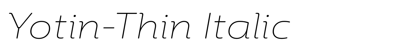 Yotin-Thin Italic